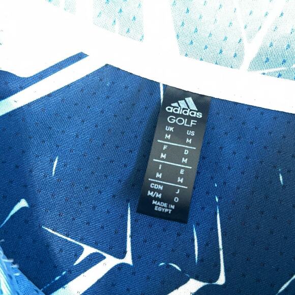 Adidas Polo Golf Medium Blue Print with Vent Pattern - Picture 4 of 5